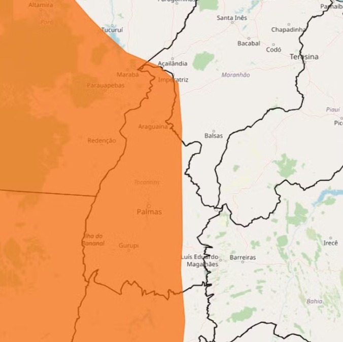 Tocantins entra em alerta laranja para chuvas intensas e risco de alagamentos, alerta Inmet